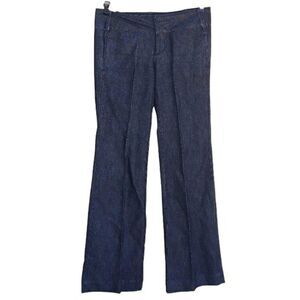 Apostrophe Jean Dark Wash Black Low Rise Flat Front Bootcut 2 Pocket Cotton Sz 6